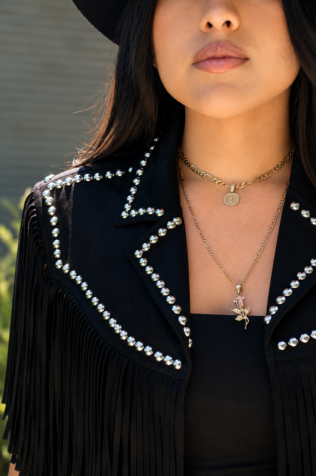Top western con flecos rojos para mujer