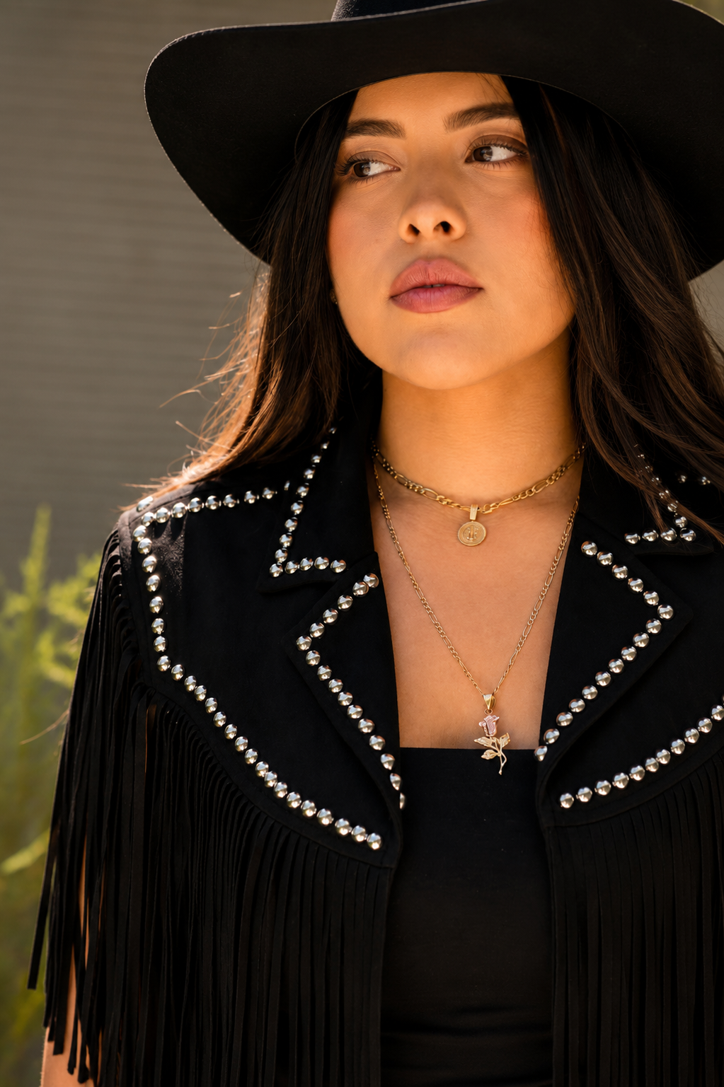 Top western con flecos rojos para mujer
