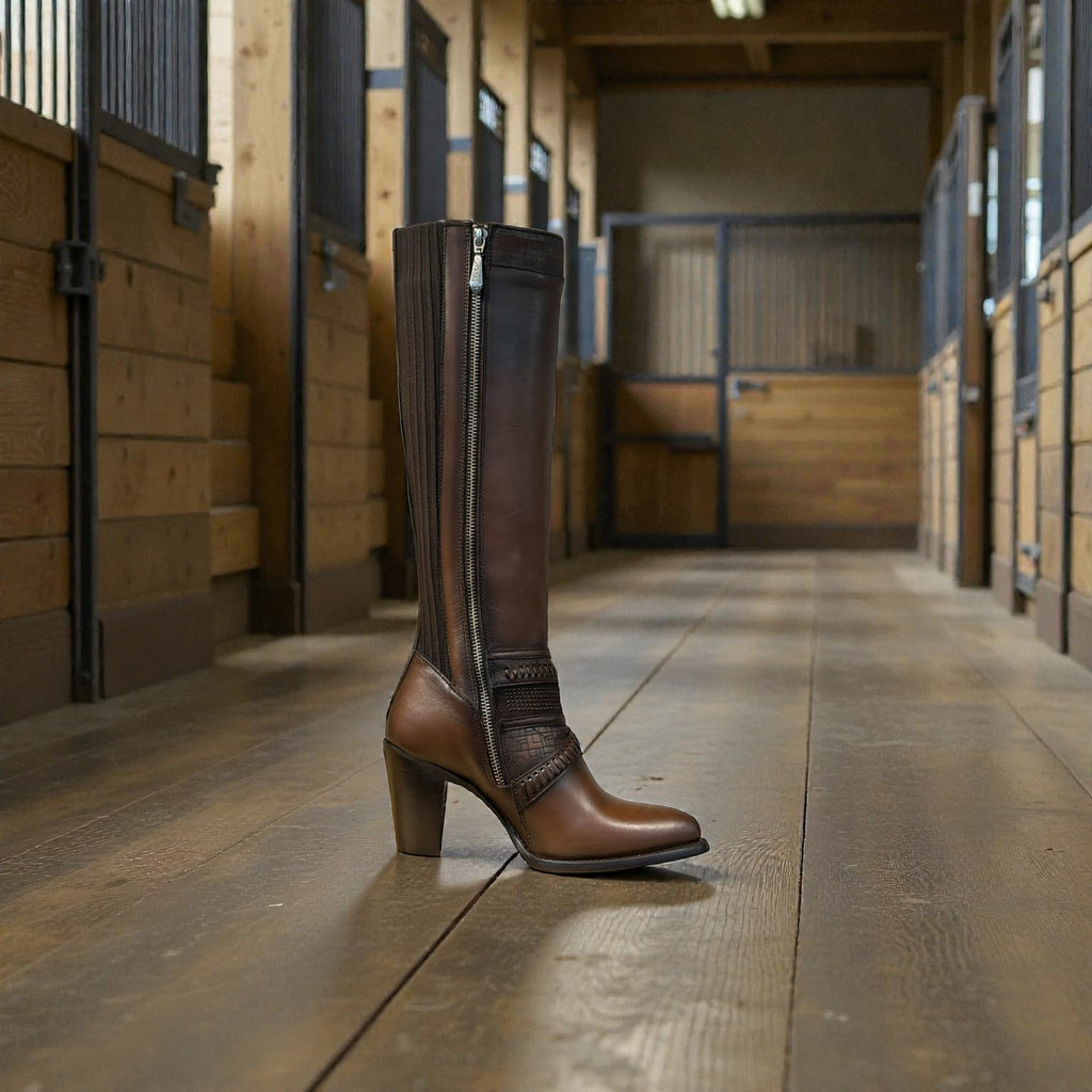 Lady Honey Laser & Zipper Round Toe