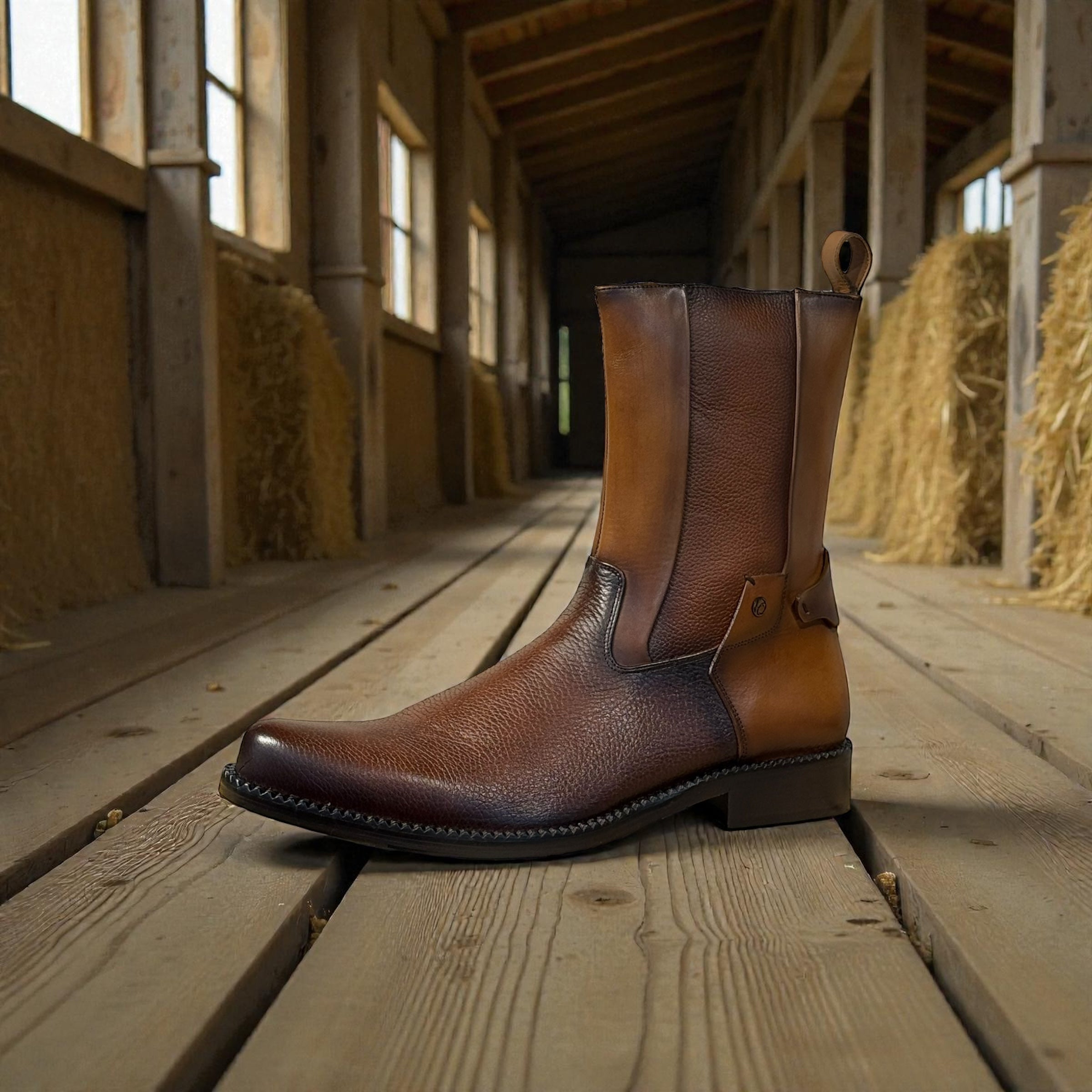 Men Boot Honey Deer/Almond Calf – Wide (EE)