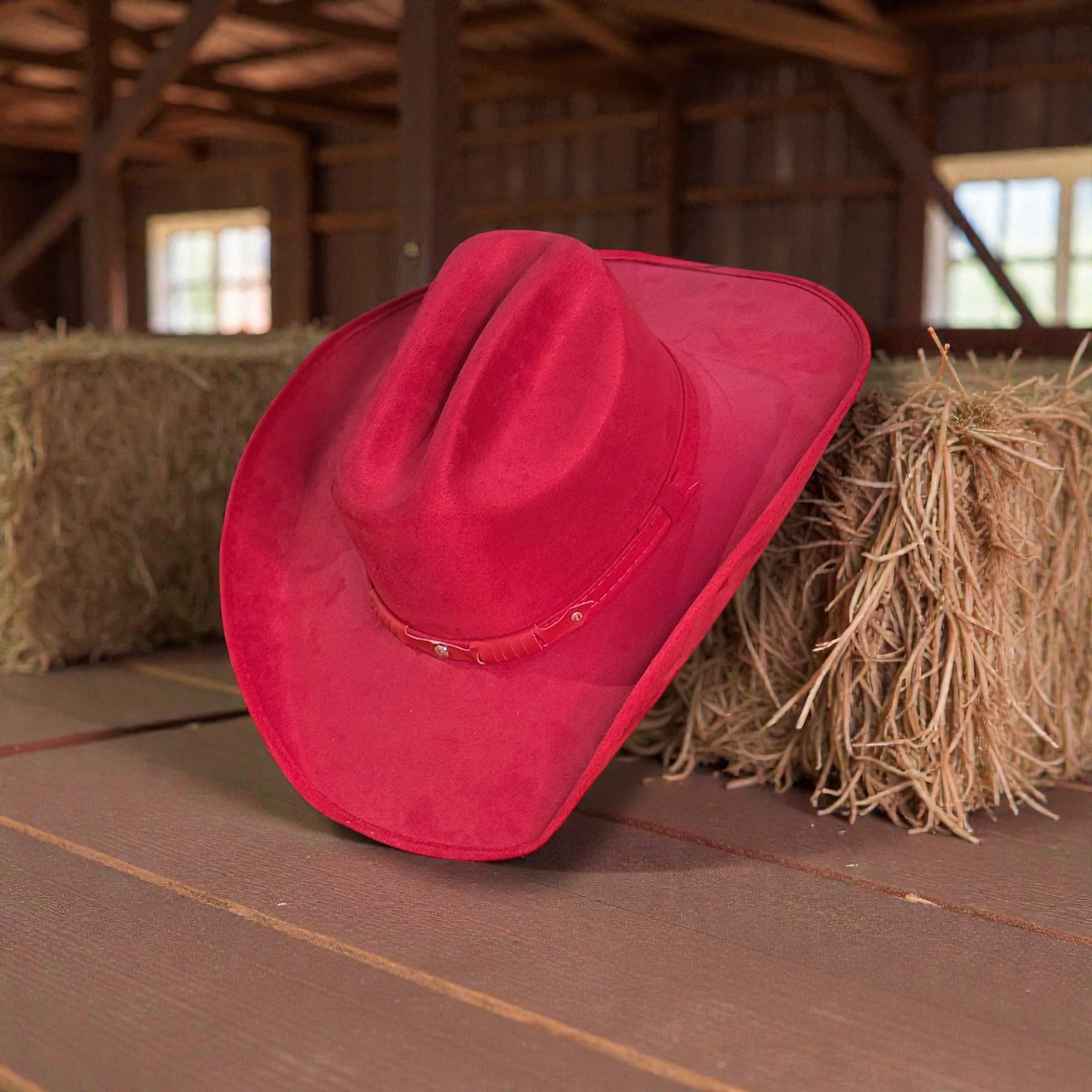Suede Hat - Rojo