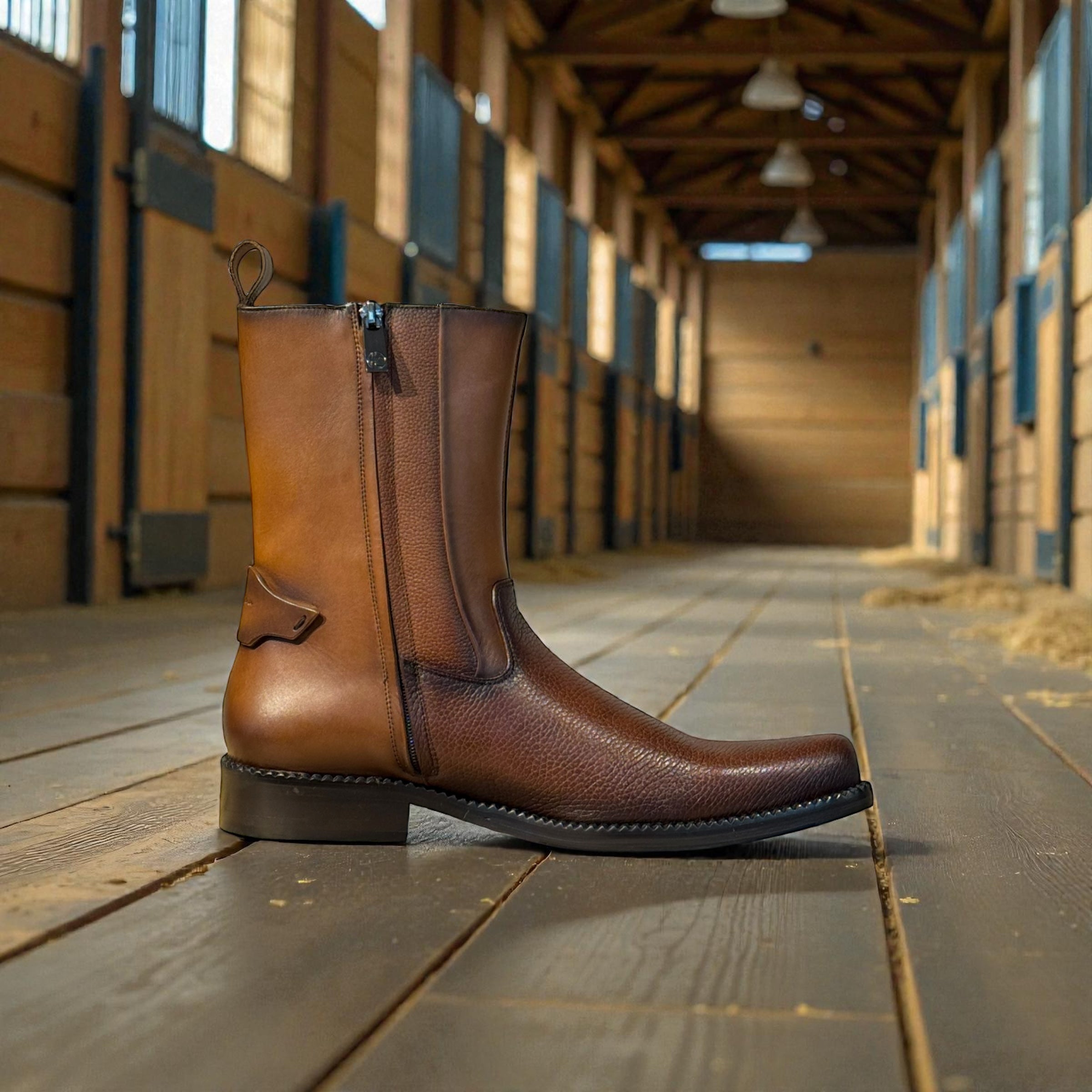 Men Boot Honey Deer/Almond Calf – Wide (EE)