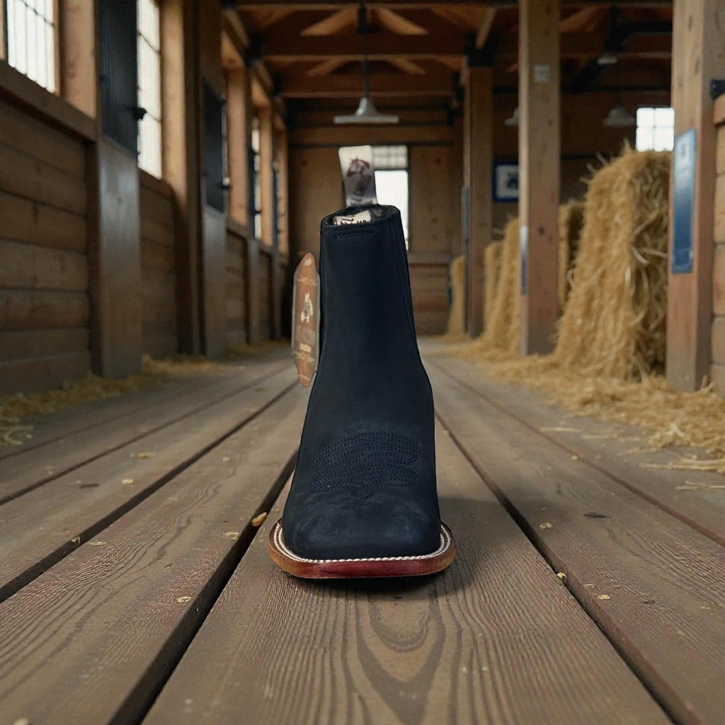 EL PASO ANLKLE BOOT BUCK BLUE NAVY LEATHER SOLE