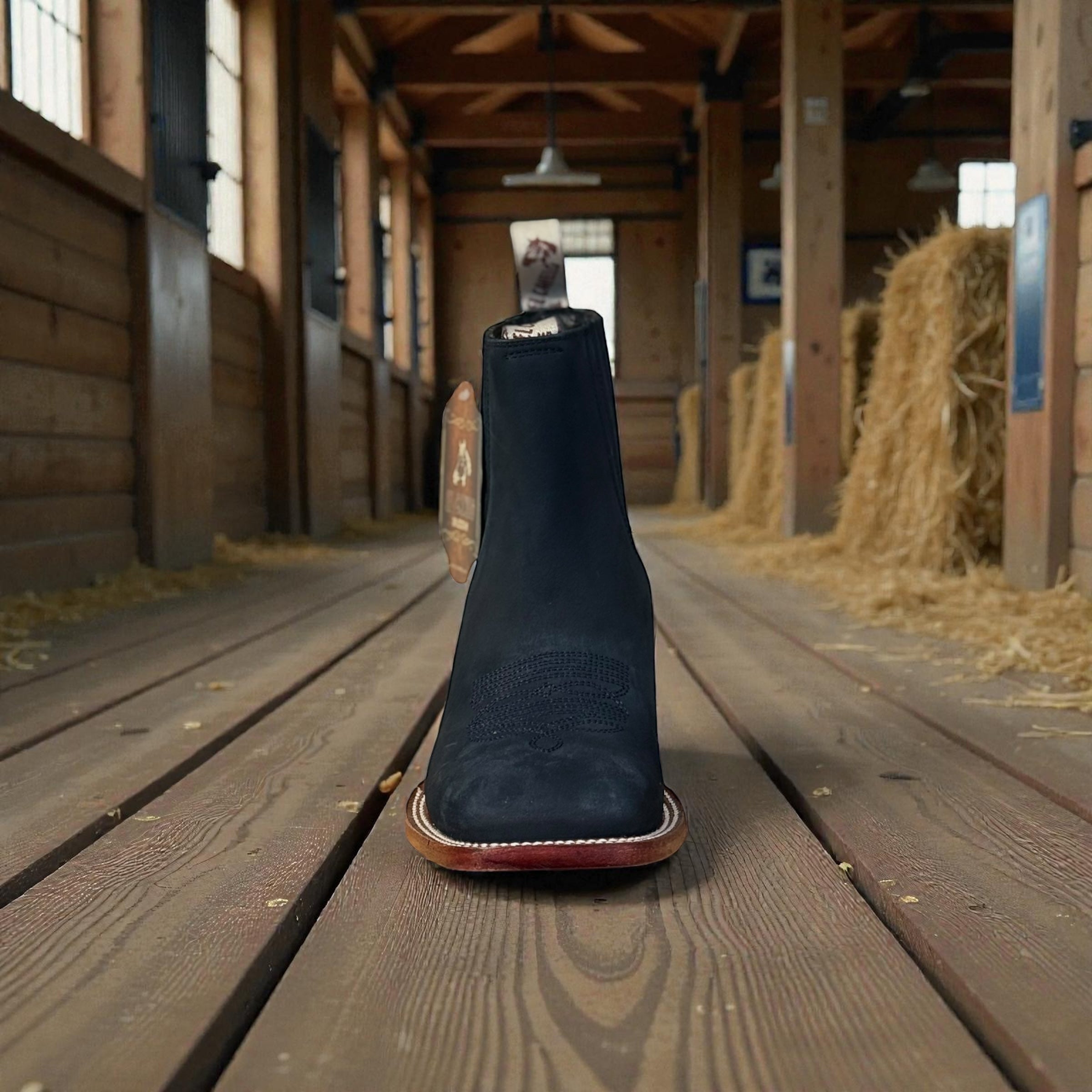 EL PASO ANLKLE BOOT BUCK BLUE NAVY LEATHER SOLE