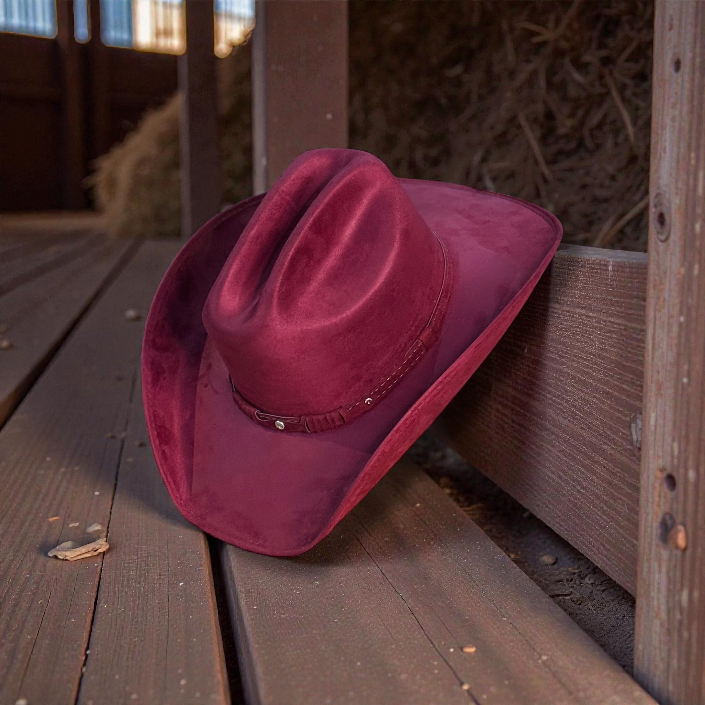 Suede Hat - Burgundy