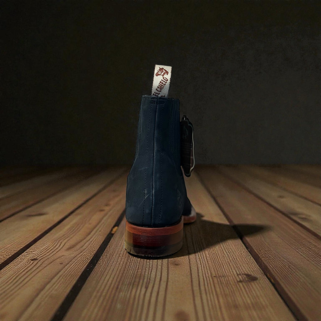 EL PASO ANLKLE BOOT BUCK BLUE NAVY LEATHER SOLE