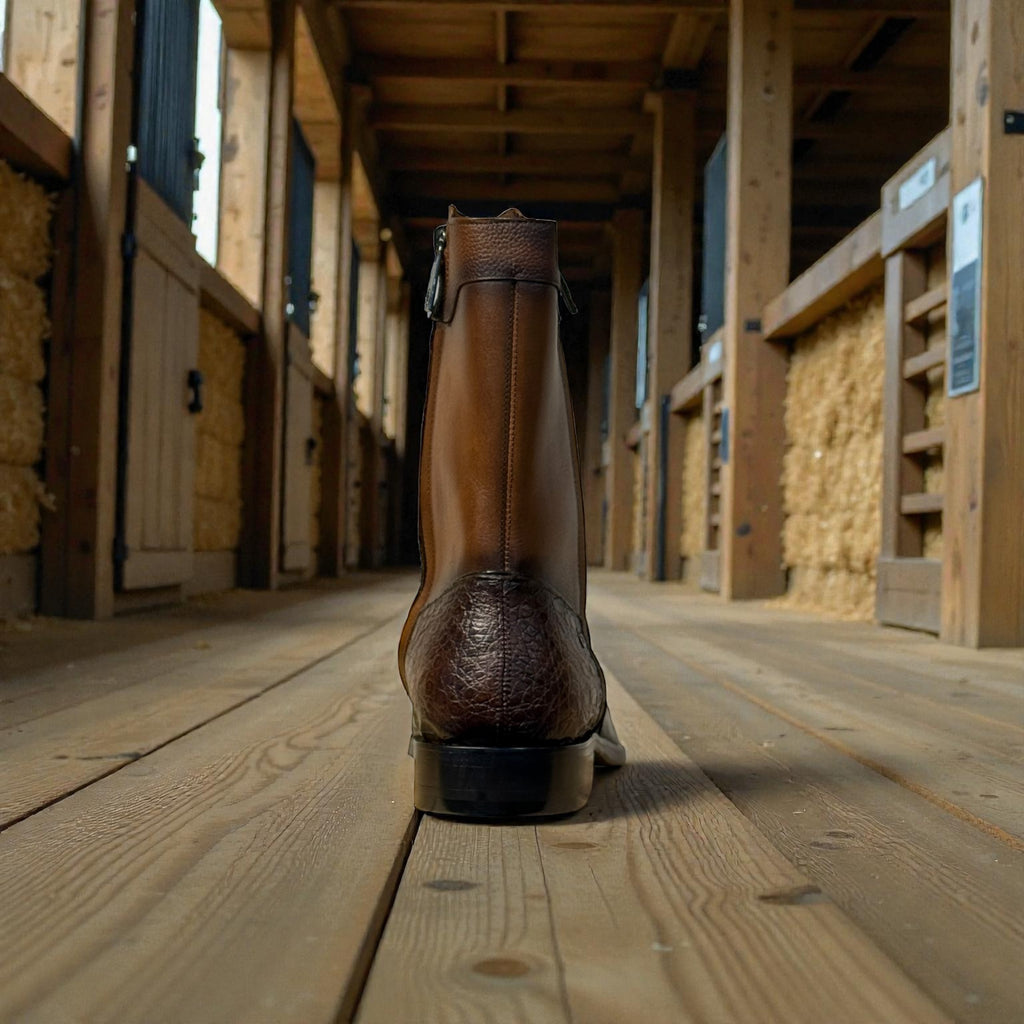 Men Boot Honey Caiman/ Cowhide – Wide (EE)