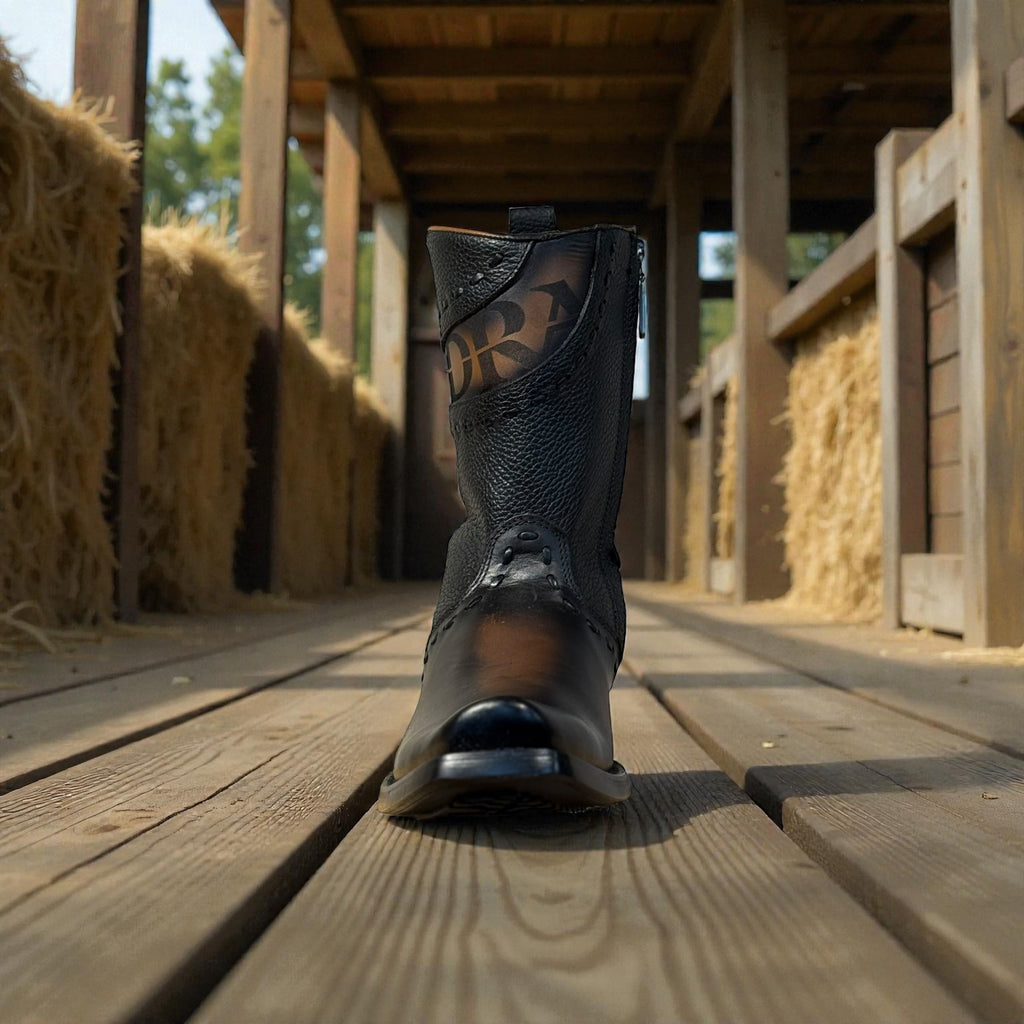 Men Viena Black Laser & Woven & Zipper Narrow – Wide (EE)