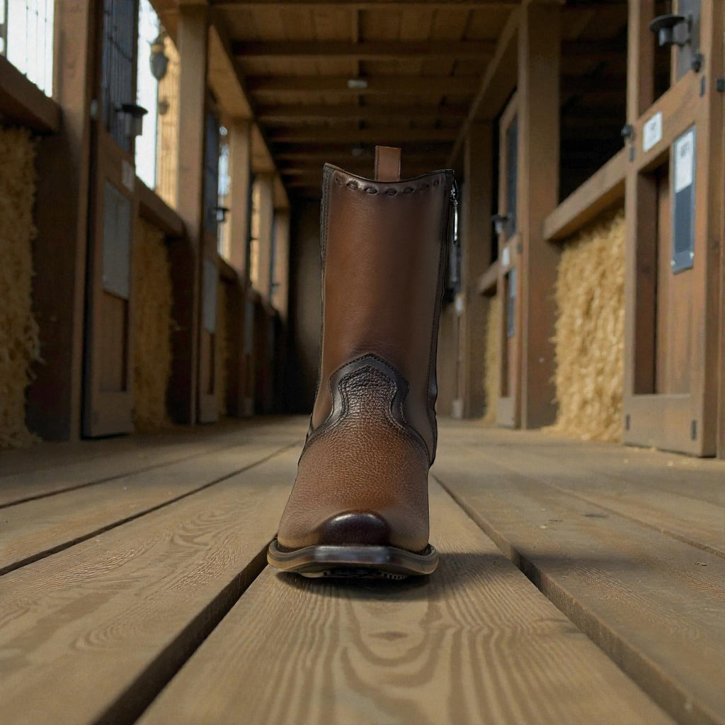 Men Honey Laser & Zipper Narrow Square Toe – Wide (EE)