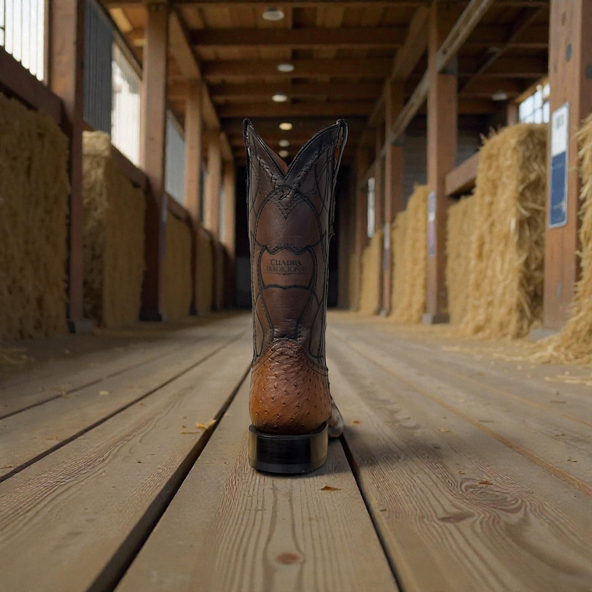 Men Moroni Chestnut Ostrich Laser & Embroidery – Wide (EE)