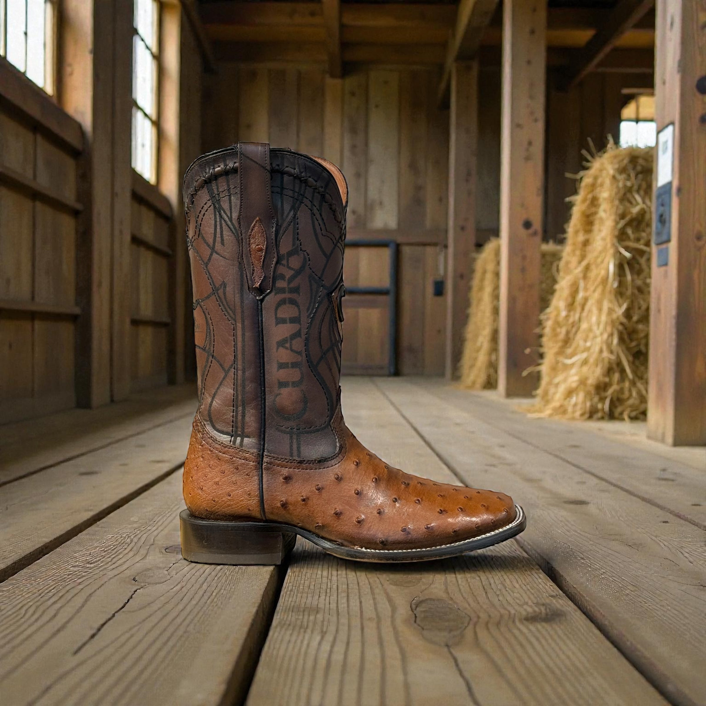 Men Moroni Chestnut Ostrich Laser & Embroidery – Wide (EE)