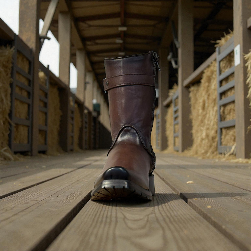 Men Chaos Brown Laser & Embroidery Narrow Square Toe – Wide (EE)