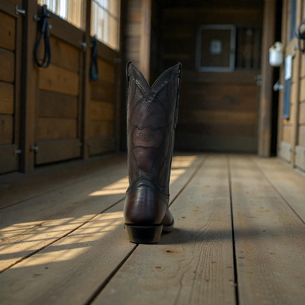 Men Brown Laser & Embroidery Narrow Square Toe – Wide (EE)