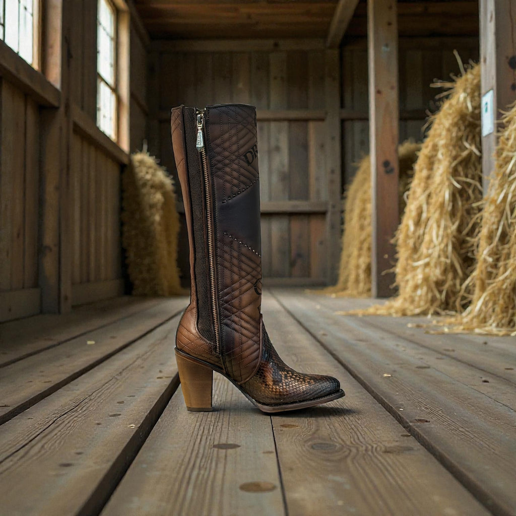 Lady Brown Python Laser & Embroidery & Woven