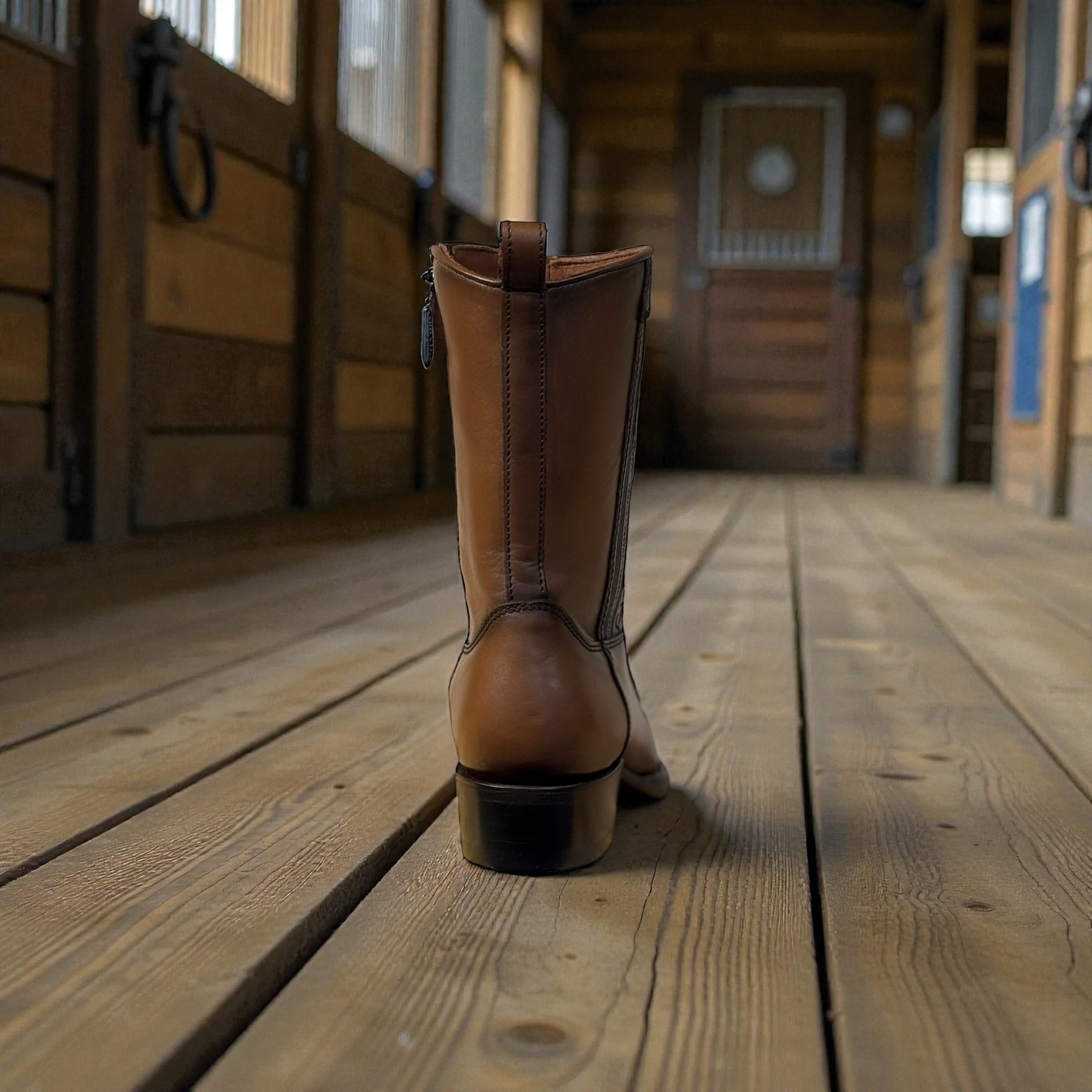 Men Moroni Chestnut Ostrich Laser & Woven Narrow Square Toe – Wide (EE)