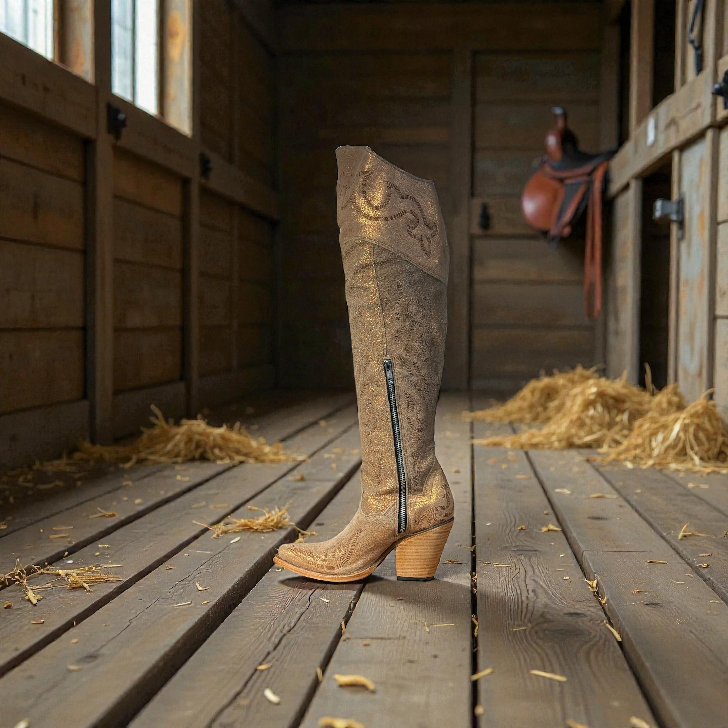 Lady Rose Gold Metallized Leather