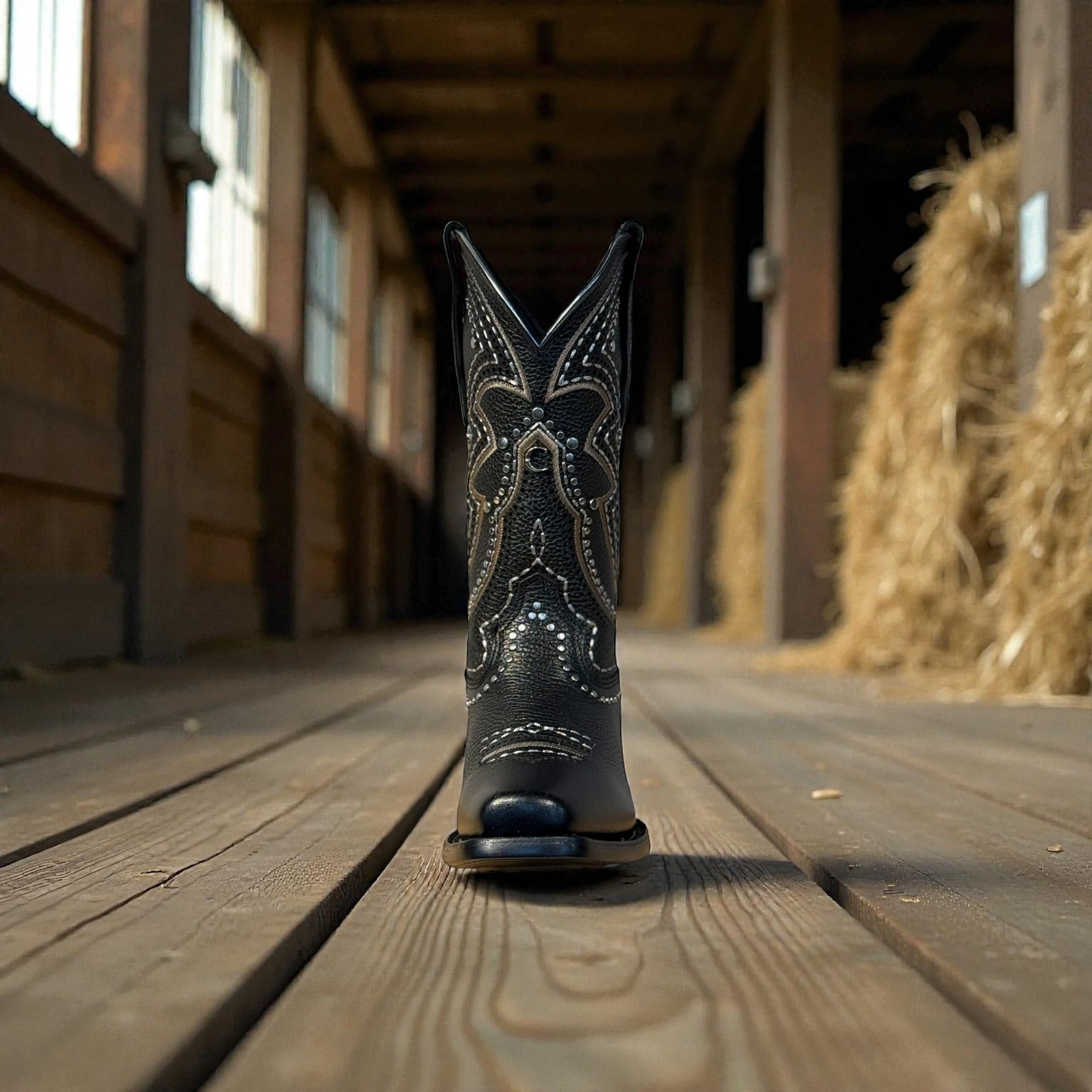 Lady Black Laser & Embroidery & Studs Square