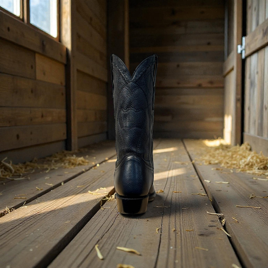 Man Black Deer Laser & Embroidery Narrow Square Toe – Wide (EE)