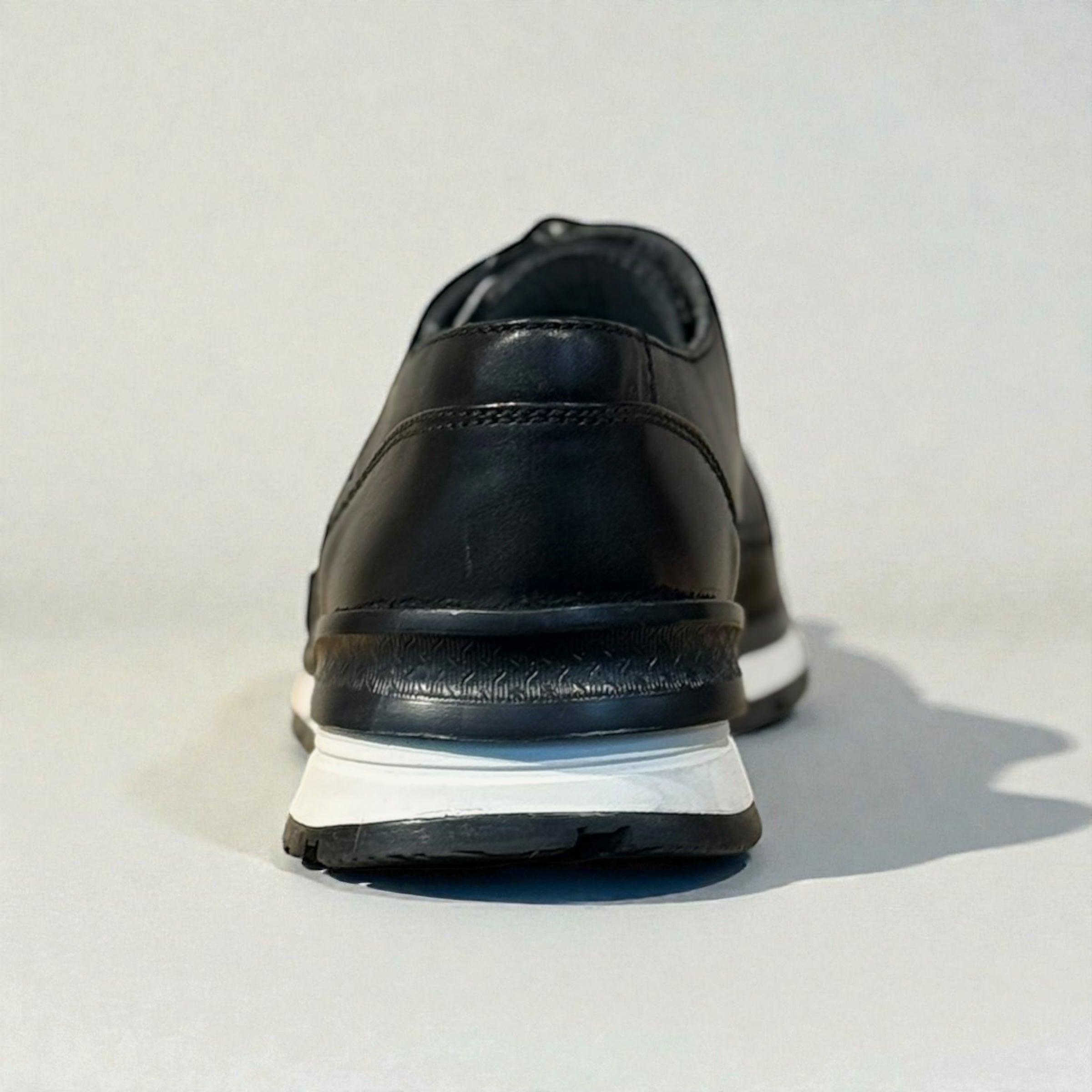 Men Black Caiman Lace Up Round Toe