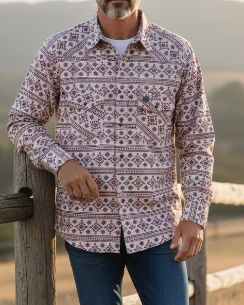 AMERICAN WEST MAN PRINTED L/S