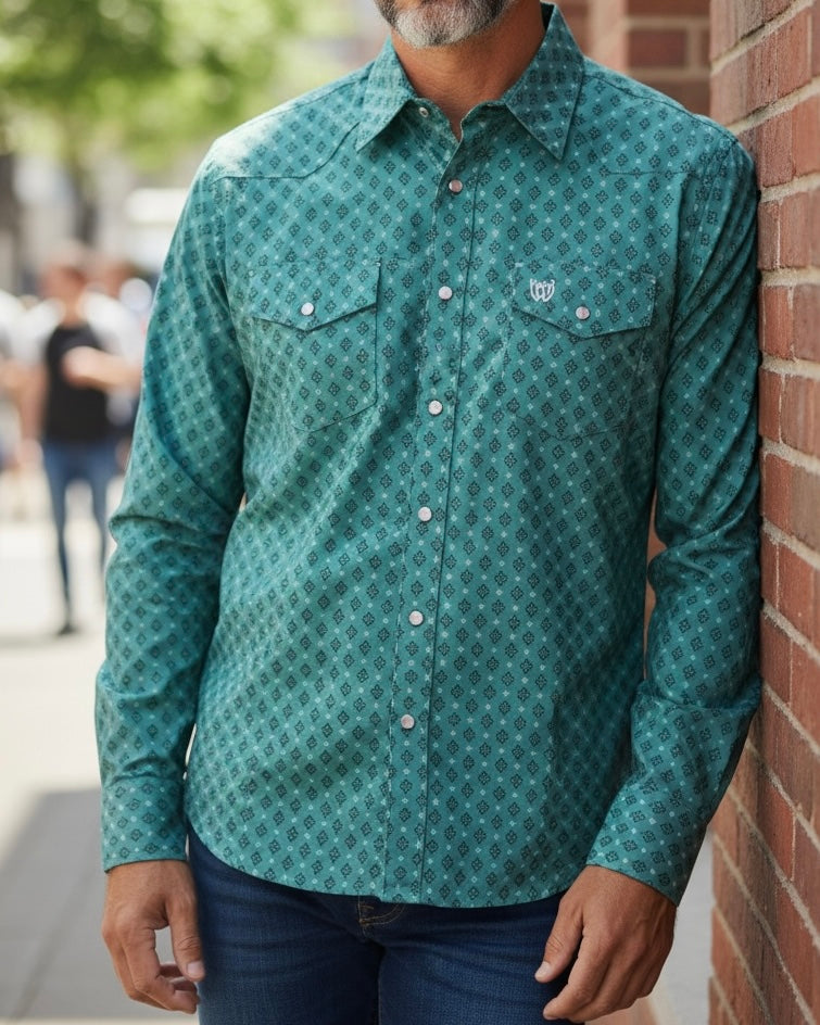 AMERICAN WEST MAN PRINTED L/S