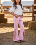 FINGE FLARE LEG JEAN PINK