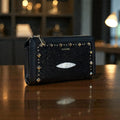LADY BLACK STINGRAY STUDS WALLET